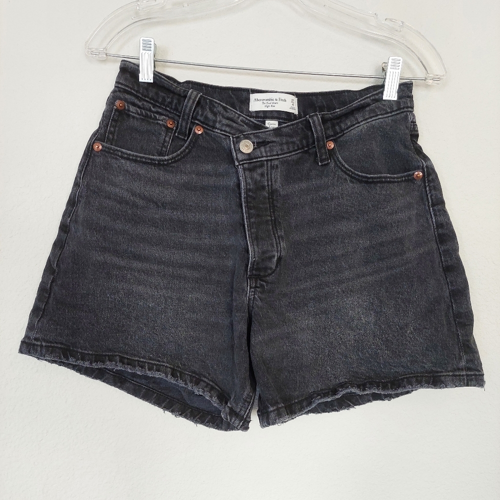 Abercrombie & Fitch Black Washed Denim Jean Shorts